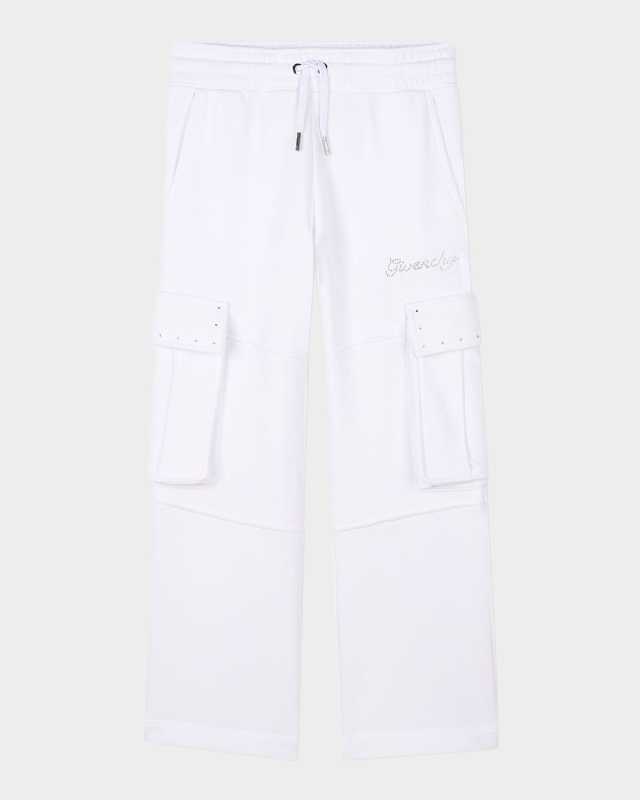 Girl's Rhinestone Logo-Print Trousers, Size 8-14